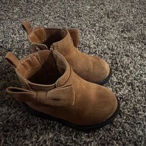 Kids Brown Suede Ankle Boots - Casual Slip-On